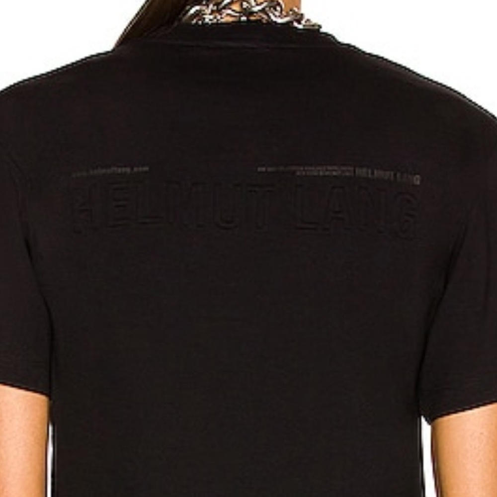 Helmut Lang Logo Crop Tee Black Short Sleeve